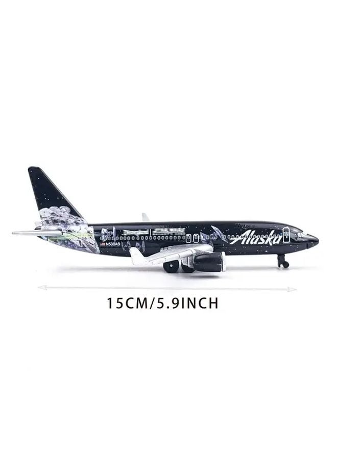 Black Airplane Model Metal Collectible Alaska Northwest Design Weather Resistant Desktop Decor - Image 2